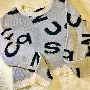 cropped letter sweater